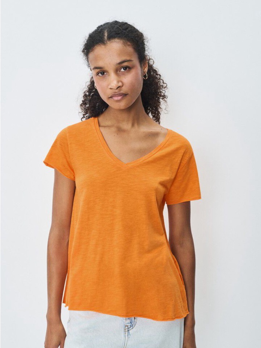 Wilt Women’s Orange V-Neck Short Sleeve Tee Sz M